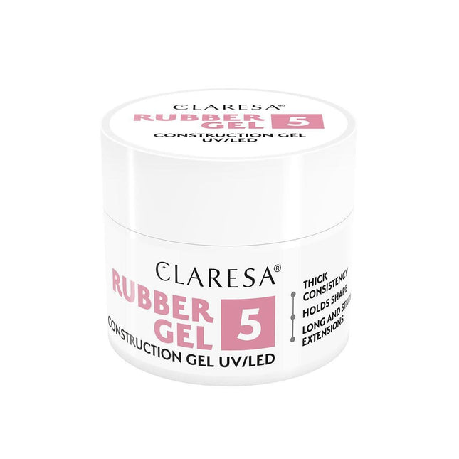 CLARESA nagų priauginimo gelis RUBBER GEL 5 12g – profesionalus konstravimo gelis manikiūrui
