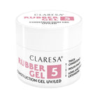 CLARESA Rubber Gel 5 nagų priauginimo gelis 90g – profesionalus tiksotropinis UV gelis manikiūrui ir pedikiūrui
