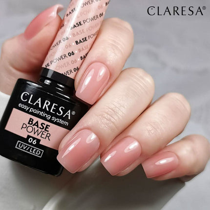 CLARESA Power Base nerūgštinė bazė manikiūro salonui – 4 nagų dengimas iš karto, 5 g