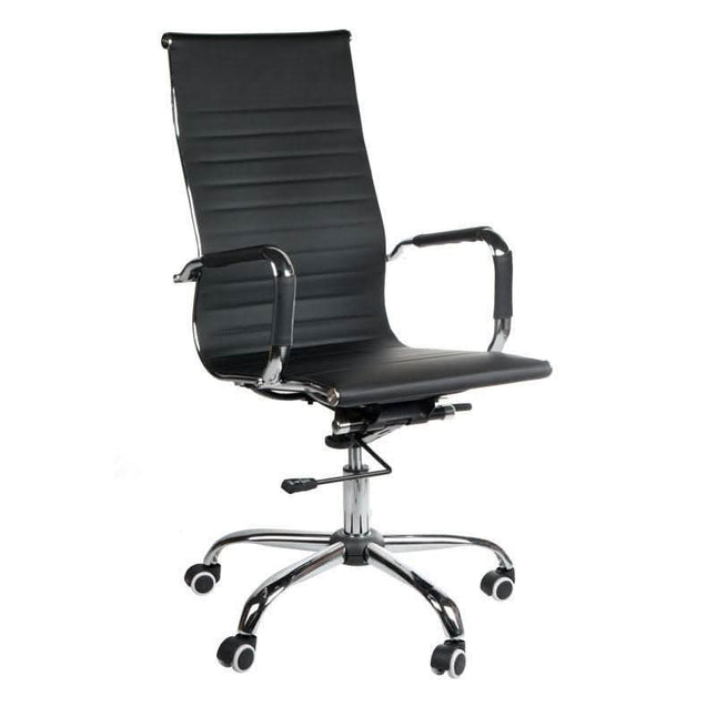 BS CorpoComfort BX-2035 juoda biuro kėdė – ergonomiška sėdynė grožio salonų ir kirpyklų administracijai