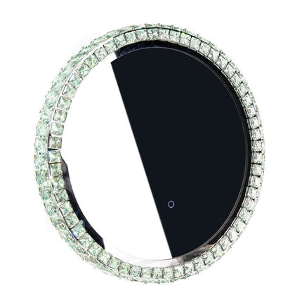 Apvalus 50 cm LED veidrodis GLAMOUR kirpyklai ir kosmetologijos kabinetui – elegantiškas BS dizainas