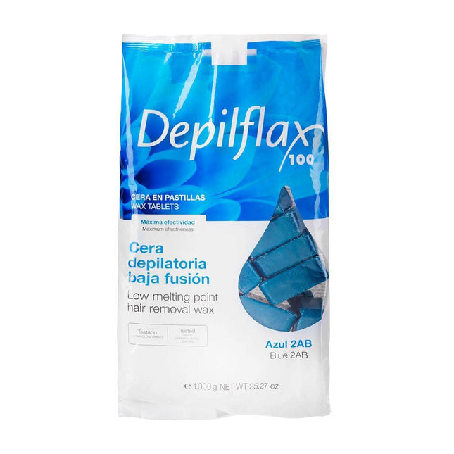 DEPILFLAX kietasis vaškas depiliacijai be juostelių AZULENE 1 kg – raminantis, jautriai odai, salonams