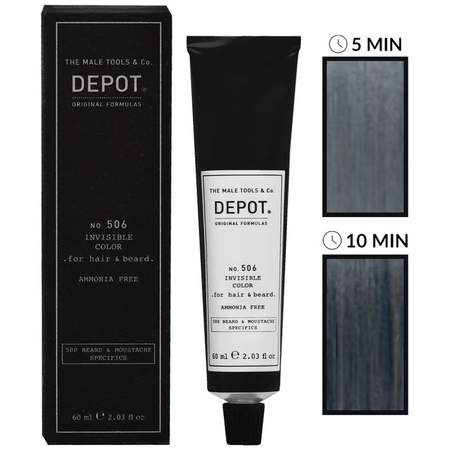 Depot NO. 506 Invisible Color natūralios grafito spalvos plaukų dažas 60ml – profesionali formulė salonams
