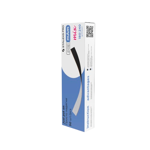 Staleks Pro DFCEMIX-22-180/240 dvipusiai užmaunami abrazyvai manikiūrui, 50 vnt rinkinys profesionaliam naudojimui