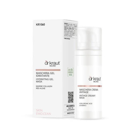 Dr Kraut Italy drėkinanti veido gelinė kaukė su jūriniu kolagenu ir raudonaisiais dumbliais, 50 ml