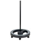 ELEGANTE juodas lempos stovas iš dažyto plieno salonui – stabilus apšvietimo fiksavimas, Ø13 mm tvirtinimo anga