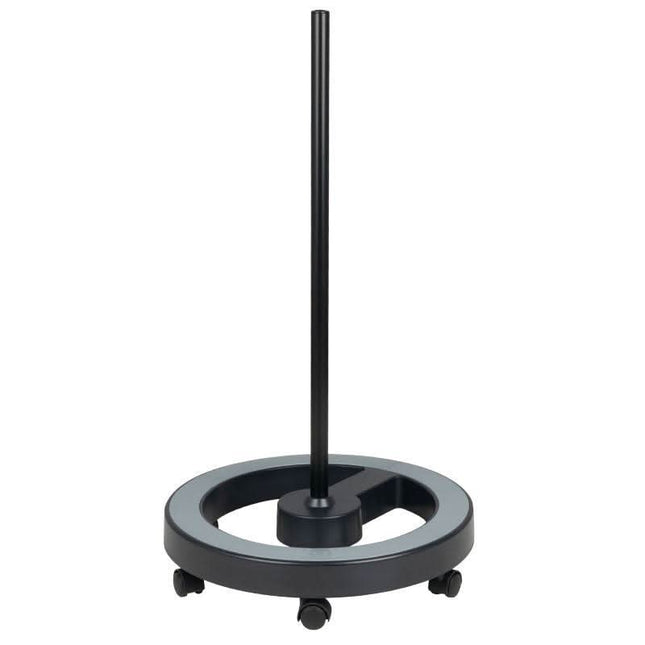 ELEGANTE juodas lempos stovas iš dažyto plieno salonui – stabilus apšvietimo fiksavimas, Ø13 mm tvirtinimo anga