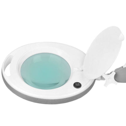 Reguliuojama kosmetologinė lupa ant stovo ELEGANTE pedikiūro ir manikiūro specialistams
