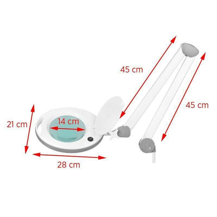 ELEGANTE LED lupa-lempa stalui – 5D SMD didinimas, kompaktiškas baldas aktyviam grožio salonui