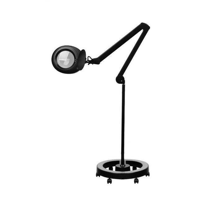 ELEGANTE 6025 kosmetologinė lempa-lupa pastatoma, 60 SMD LED, 5D padidinimas, juoda, profesionaliam darbui