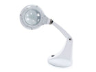 ELEGANTE stalinė lempa-lupa MINI 30 LED SMD 5D balta – kompaktiška darbo vietos lupa kosmetologams
