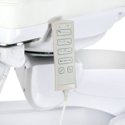 BS elektrinė pedikiūro kėdė BR-6672A baltos spalvos su elektriniu pakėlimo mechanizmu kosmetologams