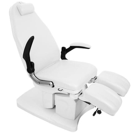Elektrinė AZZURRO 709A kėdė podologijai – ergonomiškas baltas baldas su trimis atskirais reguliavimo mechanizmais