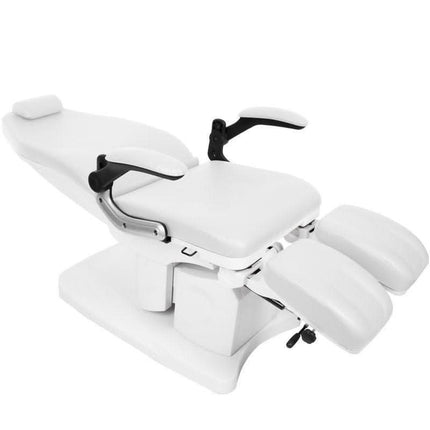 AZZURRO 709A elektrinė kėdė podologijai – baltas ergonomiškas paciento sėdėjimo komfortas