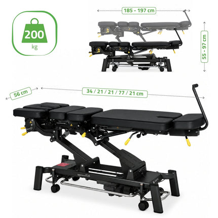 Elektrinis chiropraktikos stalas HABYS UPRIGHT CHIRO Z7, juodas - nuotrauka 11