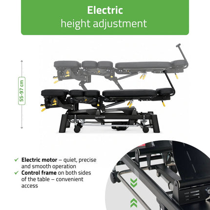 Elektrinis chiropraktikos stalas HABYS UPRIGHT CHIRO Z7, juodas - nuotrauka 12