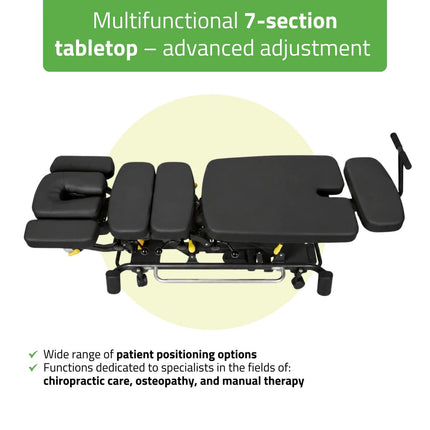 Elektrinis chiropraktikos stalas HABYS UPRIGHT CHIRO Z7, juodas - iš arti