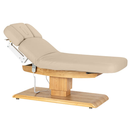 Elektrinis gultas SILLON RELAX, smėlio spalvos, šviesus pagrindas - iš arti