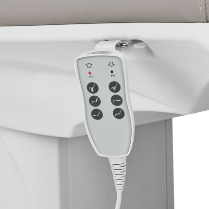 Profesionalus AZZURRO 891 gultas su elektriniu valdymu – pilka spalva moderniam kosmetologijos kabinetui