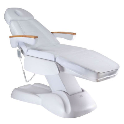 BS LUX BW-273B-4 baltas elektrinis kosmetologinis gultas grožio salonui su 4 variklių valdymo sistema