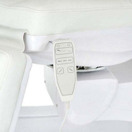 MAZARO BR-6672B elektrinis gultas baltas – reguliuojamas atlošas ir kojų dalis kosmetologėms bei estetistėms