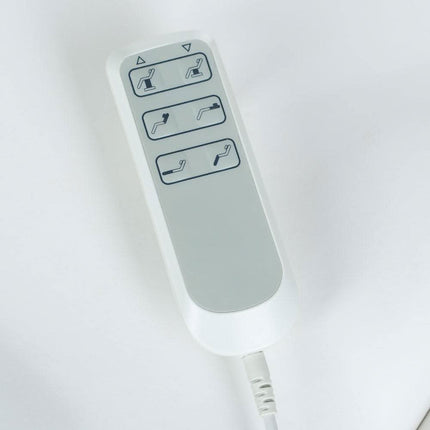 Baltas elektrinis kosmetologinis krėslas gultas MODENA BD-8194 atspari dirbtinė oda lengvam valymui