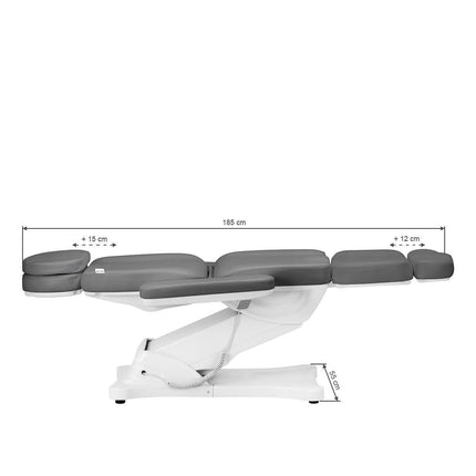Pilkas SILLON 4 variklių kosmetologinis gultas – ergonomiška forma ir reguliuojamos atramų padėtys palengvina procedūras