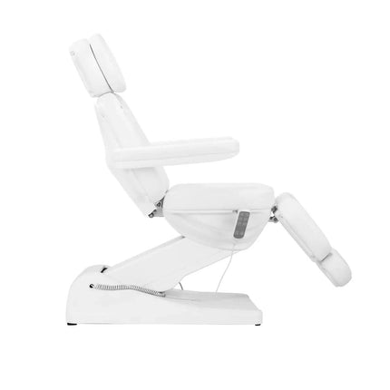 SILLON Luxury elektrinis gultas grožio salonui – higieniška balta apmušalo spalva