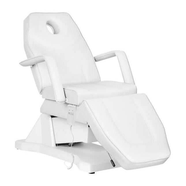 BeautyKit elektrinis kosmetologinis gultas SOFT 1 variklio baltas – reguliuojamas aukštis salonui