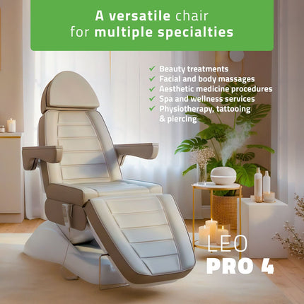 Elektrinis kosmetologinis krėslas HABYS LEO PRO 4, pilkas - nuotrauka 10