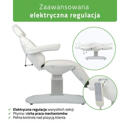 Elektrinis kosmetologinis krėslas HABYS RAVIA PRO 3, baltas - iš arti