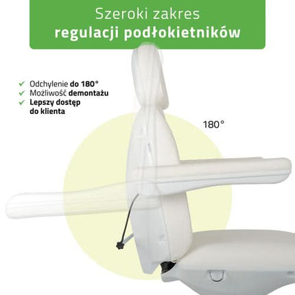 Elektrinis kosmetologinis krėslas HABYS RAVIA PRO 3, baltas - kitas vaizdas