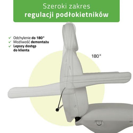Elektrinis kosmetologinis krėslas HABYS RAVIA PRO 3, pilkas - kitas vaizdas