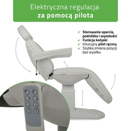 Elektrinis kosmetologinis krėslas HABYS RAVIA PRO 3, pilkas - nuotrauka 6