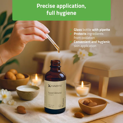 Masažo aliejus NATURE SWEET ALMOND, 100ml su pipete