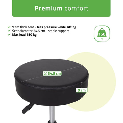 Kosmetologinė kėdutė HABYS TIMO Comfy Base k515, juoda
