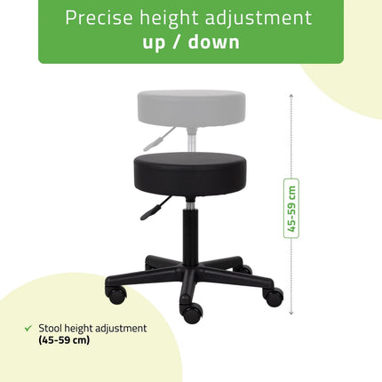 Kosmetologinė kėdutė HABYS TIMO Comfy Base k515, juoda