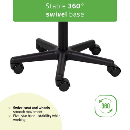 Kosmetologinė kėdutė HABYS TIMO Comfy Base k515, juoda