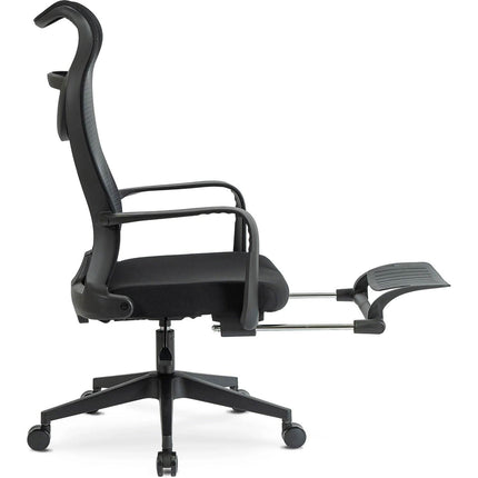 Juoda ergonomiška kėdė ACTON su reguliuojamais porankiais biuro ar studijos aplinkoje