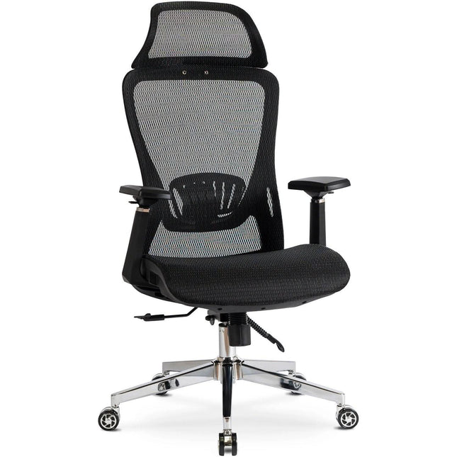 Mebel Elite ergonomiška biuro kėdė LITOS juoda – reguliuojama nugaros atrama darbo vietai