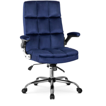 Mebel Elite ergonomiška biuro kėdė LONDON tamsiai mėlynu aksomu – optimali laikysenos parama