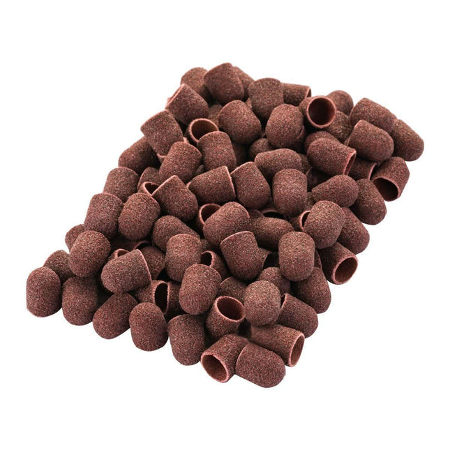EXO abrazyvinis antgalis 10 mm 80 granuliacijos SOFT CAP BASIC 100 vnt – profesionalus manikiūro priedas nagų paviršiaus šlifavimui
