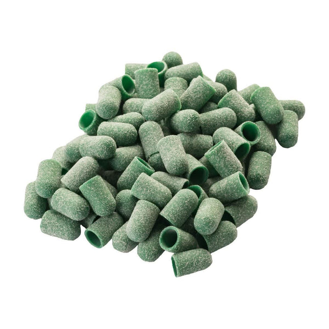 EXO abrazyvinis antgalis 7 mm granuliacijos 80 SOFT CAP – profesionalus manikiūro ir pedikiūro frezavimo priedas, 100 vnt. pakuotė