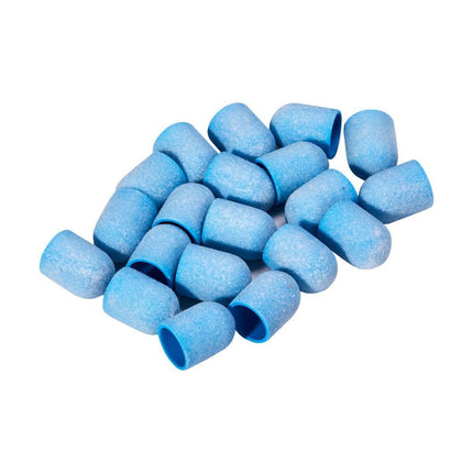 EXO Blue Med Cap abrazyvinis pedikiūro antgalis 10mm /220 granuliacijos – profesionalus podologinio pedikiūro įrankis, 20 vnt