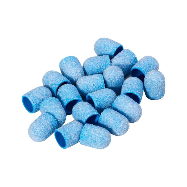 EXO Blue Med Cap abrazyvinis pedikiūro antgalis 10 mm/60 – 20 vnt., vienkartiniai profesionalūs antgaliai manikiūrui ir pedik