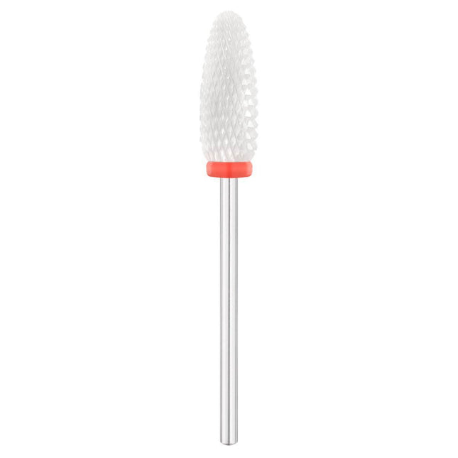 Keramikinis EXO frezos antgalis OVAL Ø6.0 mm RD 307F raudonas manikiūrui pedikiūrui – tikslus nagų apdorojimas