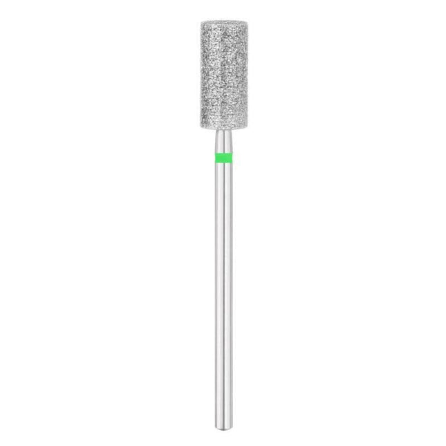 EXO PRO deimantinis frezos antgalis cilindro formos 6,0 mm DIAMOND CYLINDER GR žalias manikiūro pedikiūro įranga
