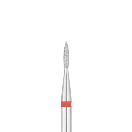 EXO PRO raudonas deimantinis antgalis liepsnelė 1,8 mm hibridinio lako šalinimui ir odelių tvarkymui