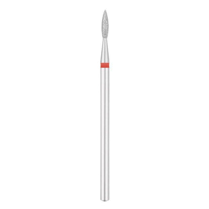 EXO PRO frezos antgalis Diamond Flame 2,1 mm raudonas (RD) – deimantinis manikiūro ir pedikiūro antgalis profesionalams