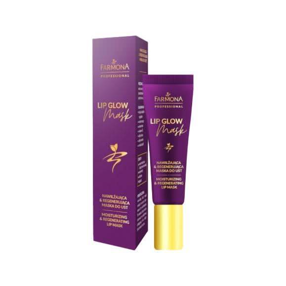 FARMONA LIP GLOW MASK drėkinamoji regeneruojamoji lūpų kaukė 12 ml – profesionali priemonė sausoms suskeldėjusioms lūpoms